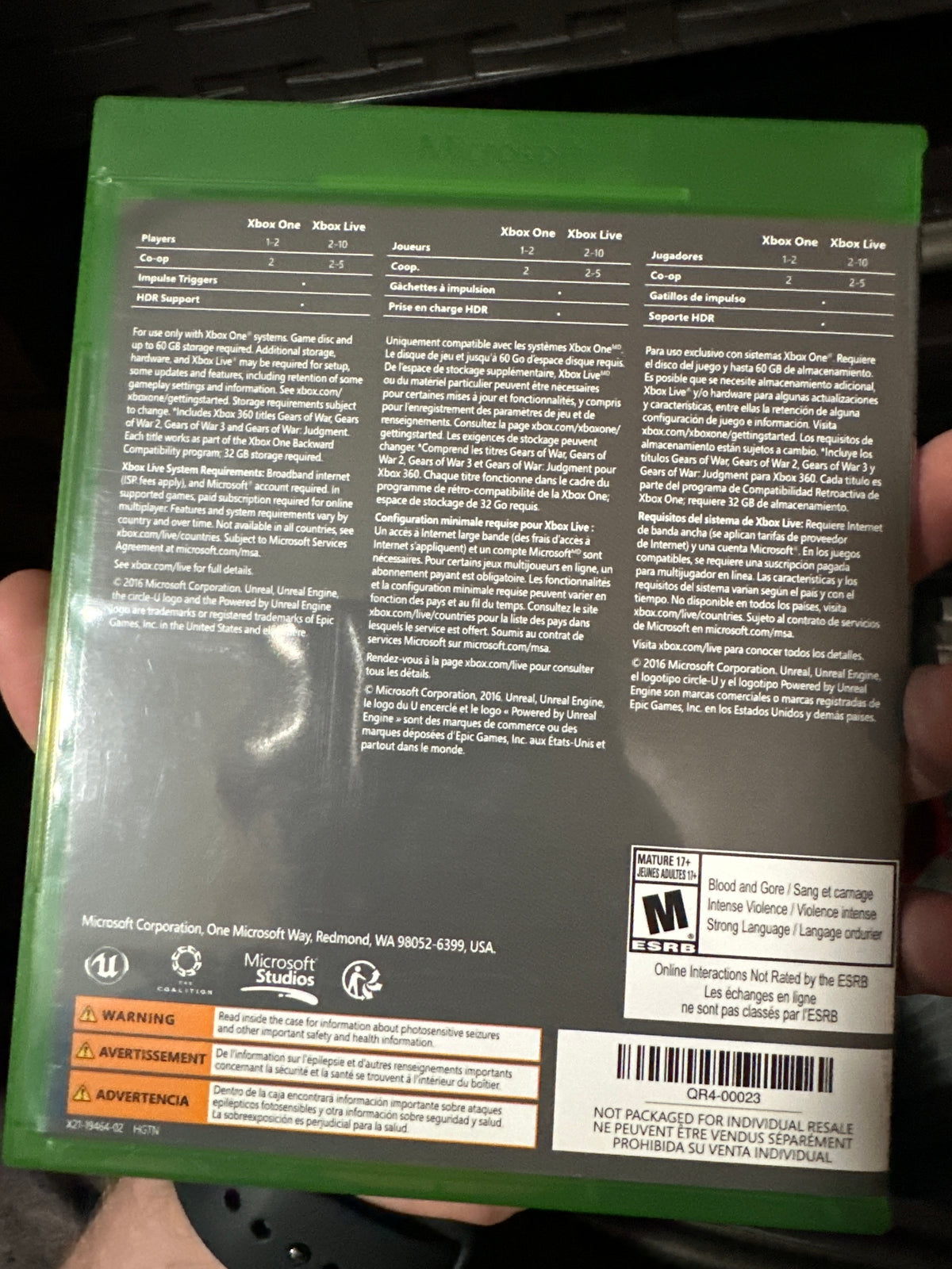 Gears of war 4 (Xbox one)