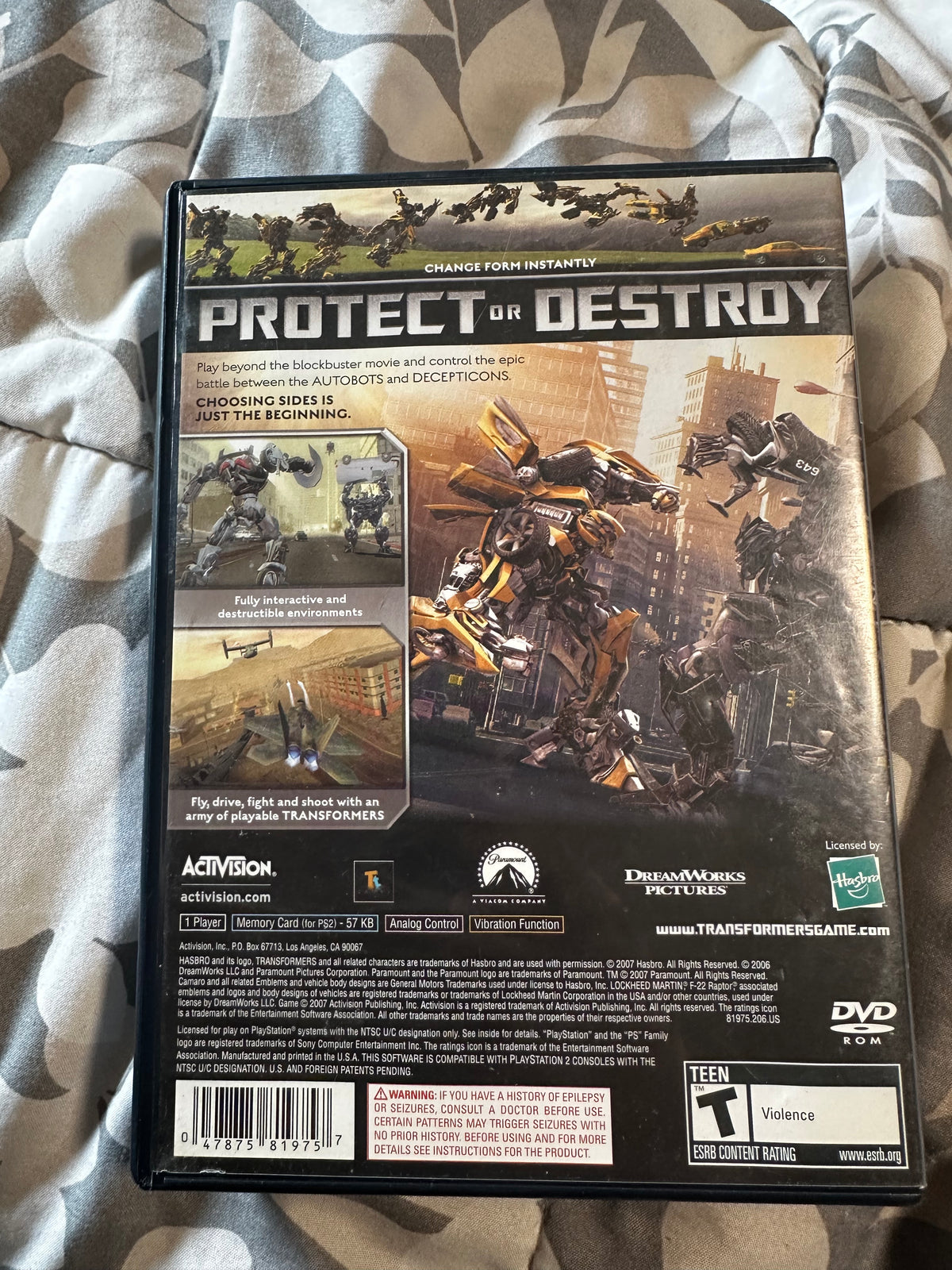 Transformers The Game ps2
