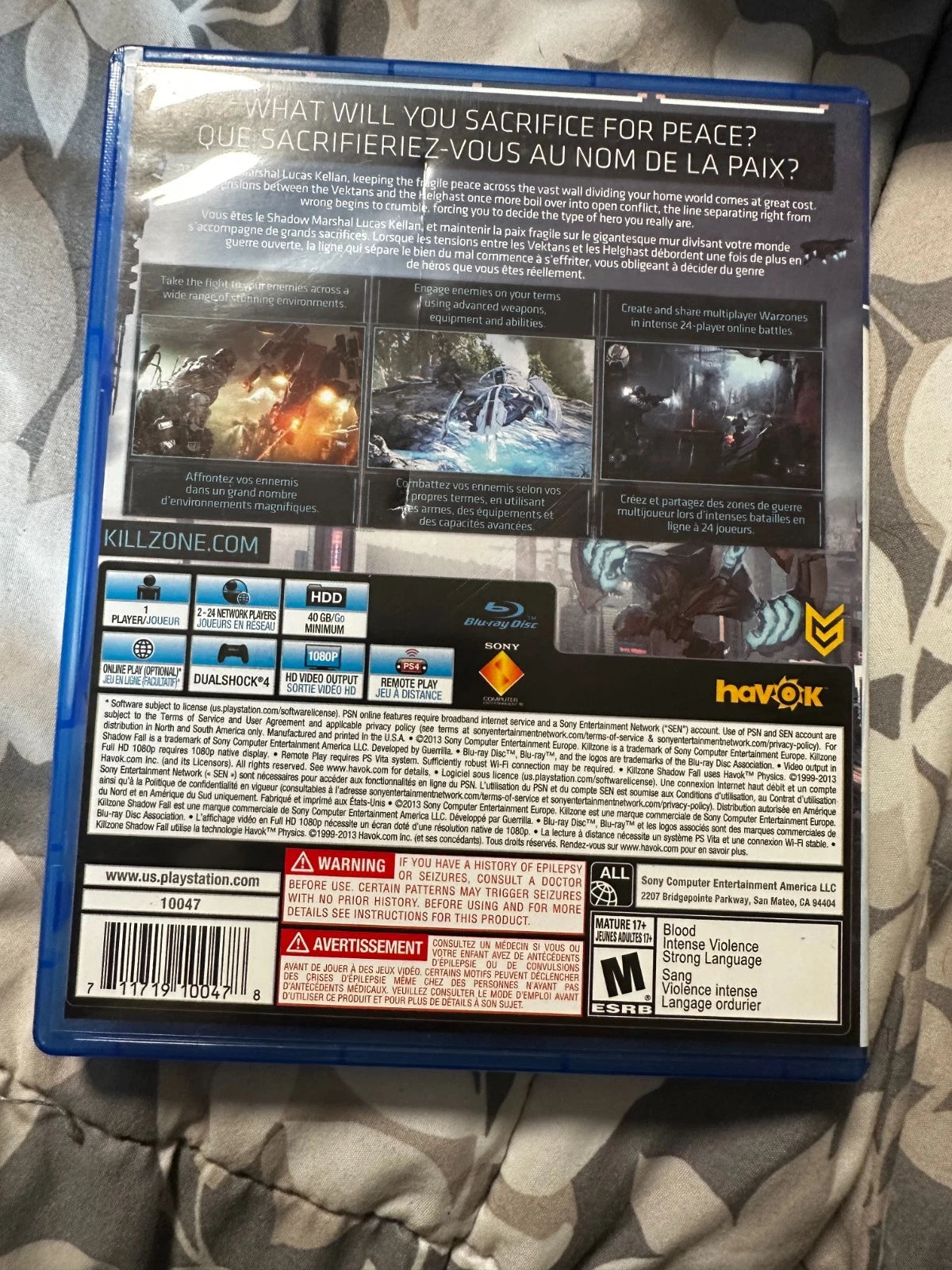 Kill Zone Shadow Fall PS4